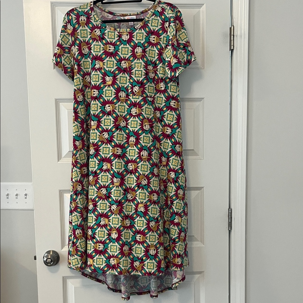 LuLaRoe Disney Donald Duck Carly High Low Dress